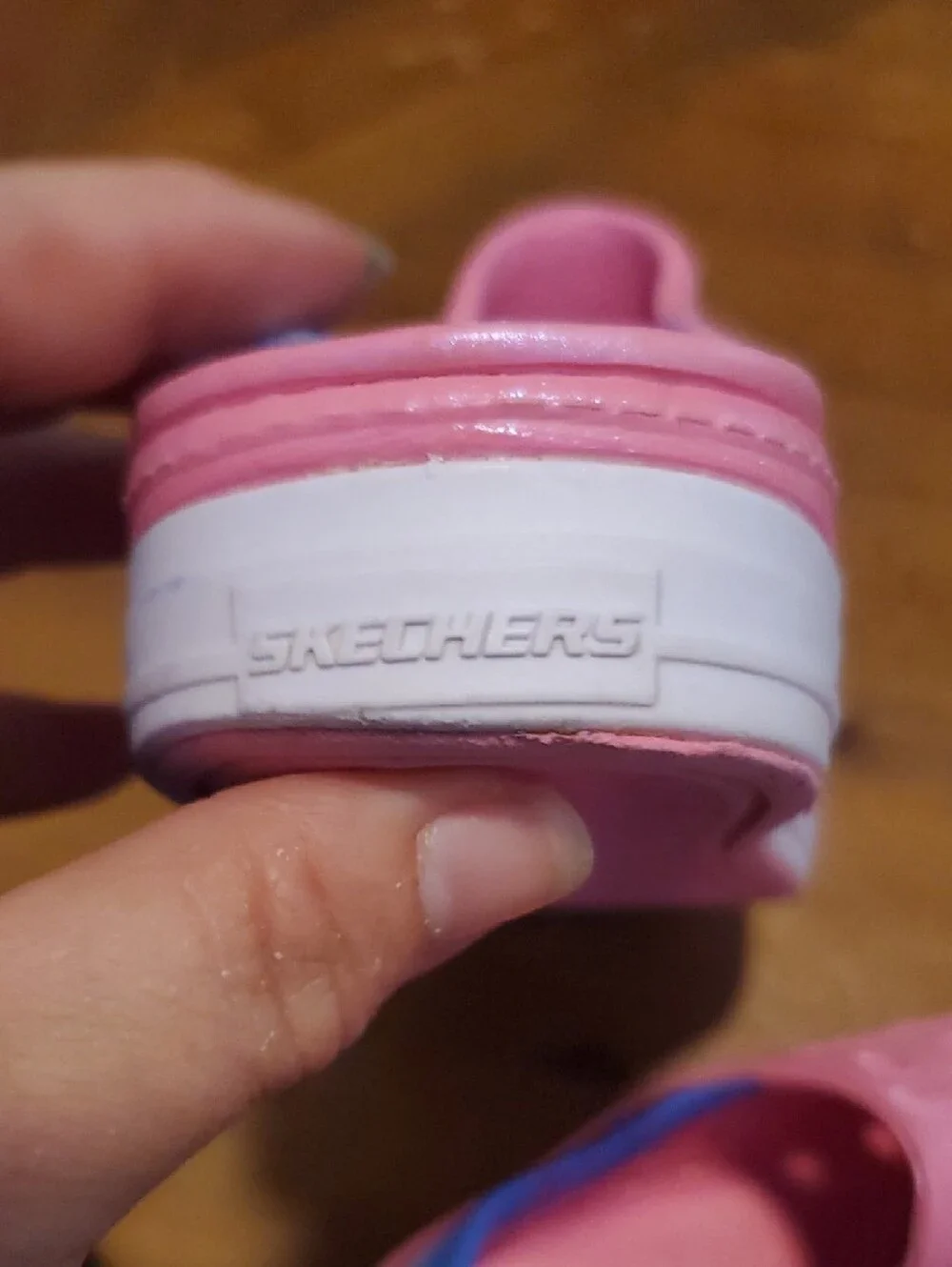 Skechers Kids Pink Water Slip-On Shoes with Blue Trim